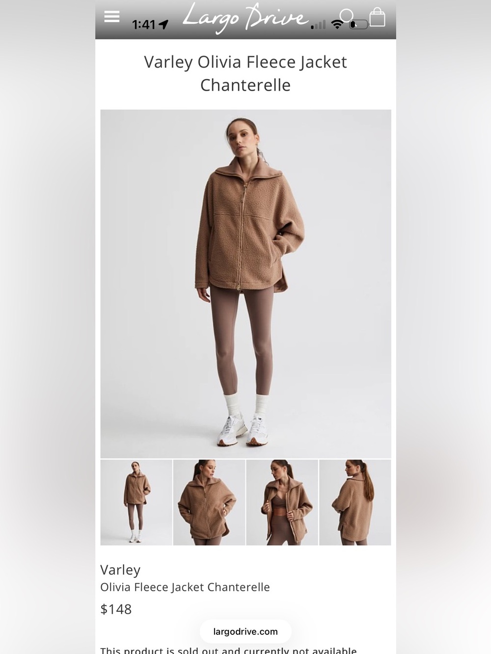 Varley Olivia Teddy Jacket — Chanterelle Brown